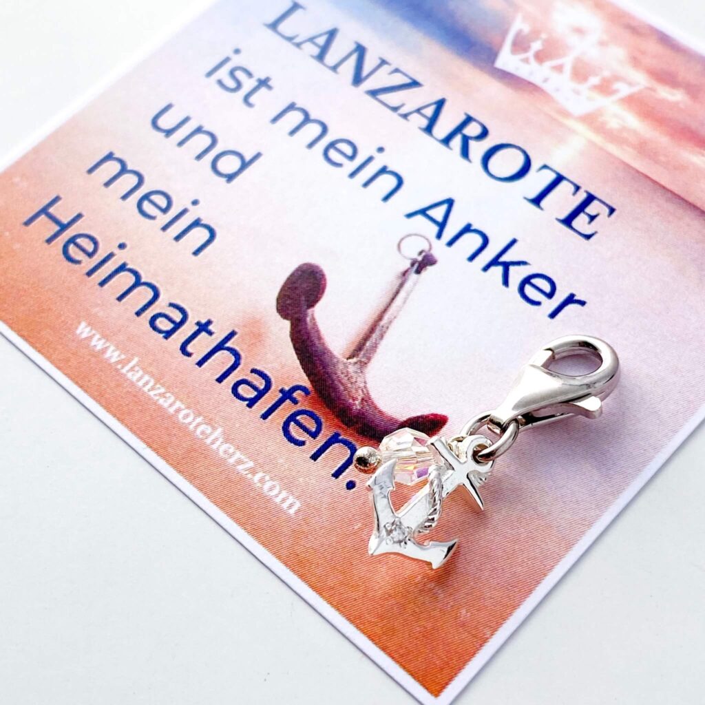 Anker Charm mit Lanzarote Spruch