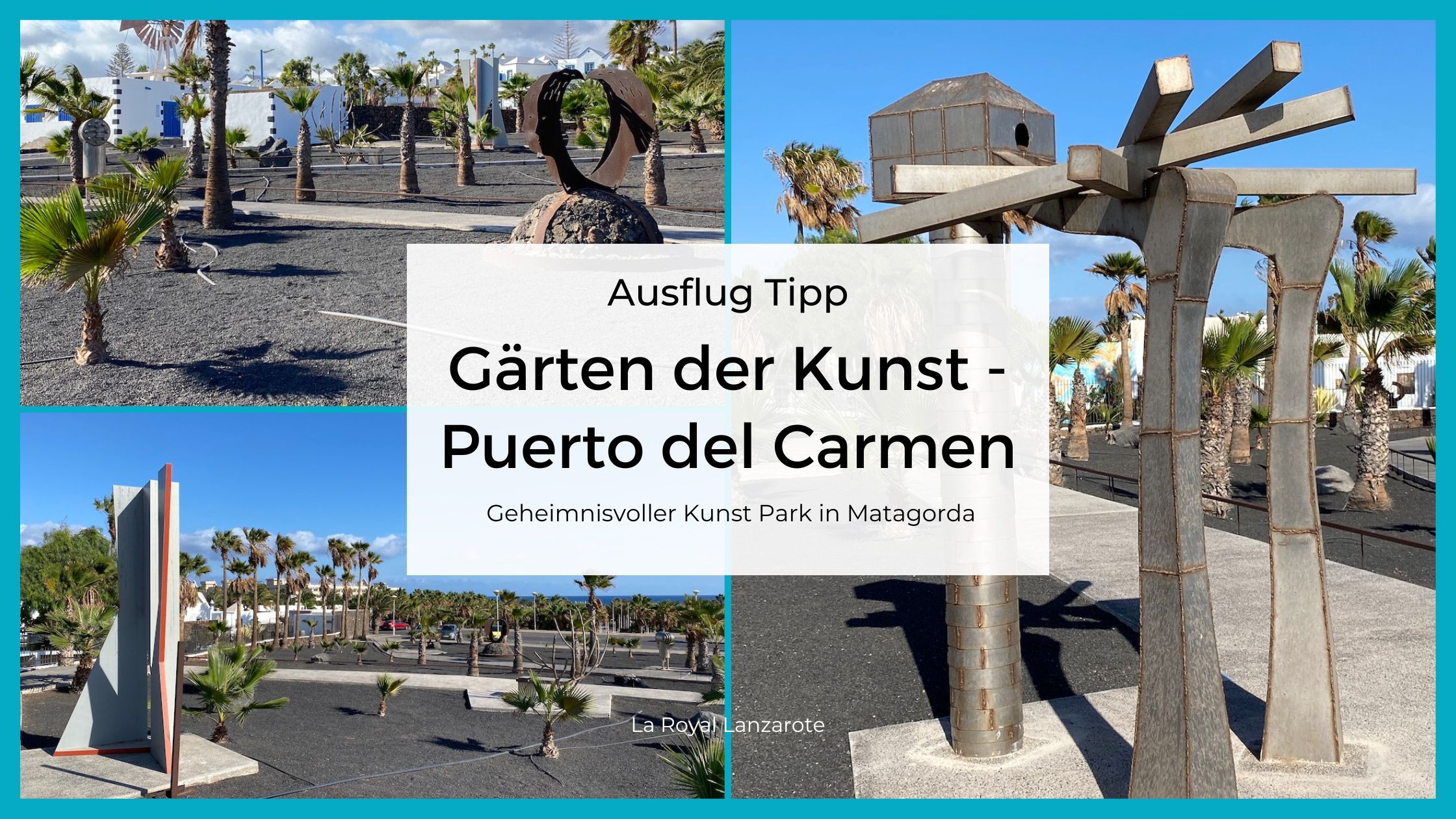 Kunstwerke Skulpturen in Gruenanlagen auf Lanzarote