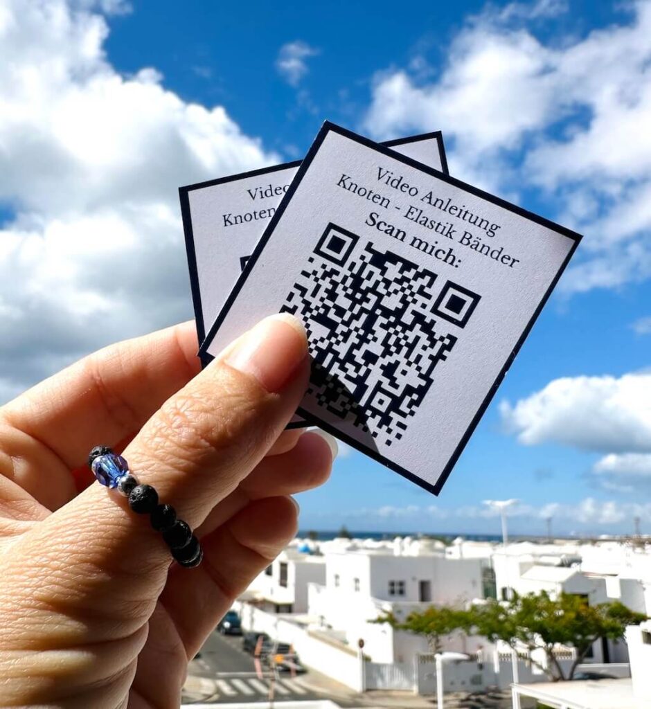 Kärtchen mit QR Code für Knoten Anleitung